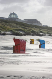 Germany, Lower Saxony, East Frisia, Juist, wicker baskets in the wind. Germany, Lower Saxony, East Frisia, Juist, wicker baskets in the wind.